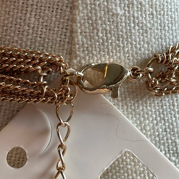 Lyell NYC New With Tags Multistrand Goldtone Long Necklace with Knot & Fringe - Picture 11 of 15